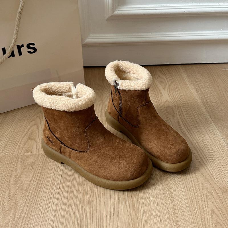 Snökängor dam nya vinterskor bär varma bomullsskor med plysch bomullsstövlar