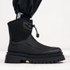 Men's Winter Fashion Waterproof Non-Slip High-Top Leather Boots with Thick Soles and Height Increase