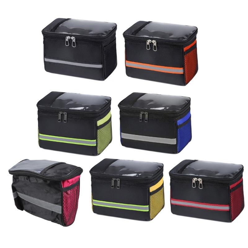 Bicycles Front Frame Storage Pouches with Reflective Strips Road Bike Handlebar Bag Cycling Accessories Easy installation