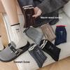 Autumn and Winter Woolen Socks, Thickened and Warm, Bow-embroidered Mid-calf Socks, College Style, Dui Dui Socks for Girls