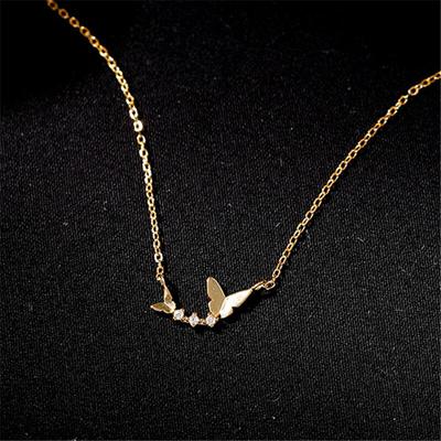 925 Sterling Silver Clavicle Chain Zircon Butterfly Charm Necklace Pendant For Women Exquisite Fashion Jewelry Choker Dz357