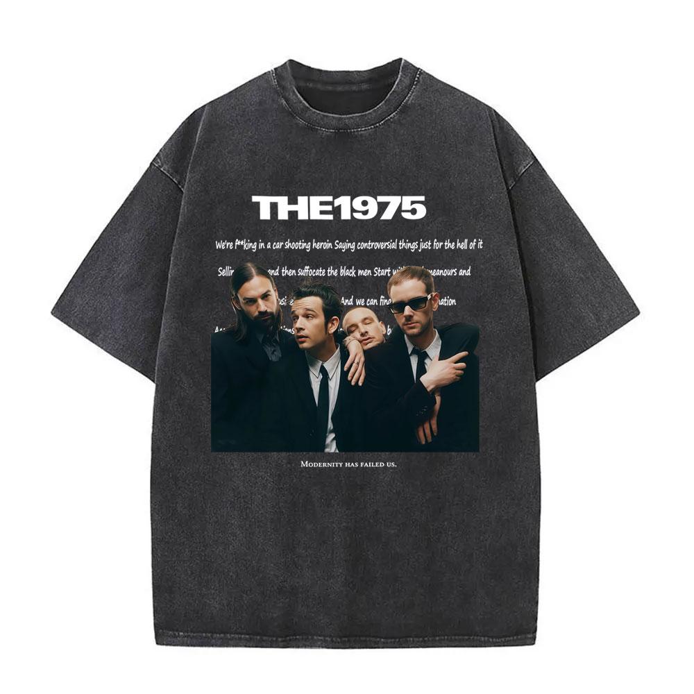 Gewaschenes Vintage The about You Grafik-T-Shirt Lustig sein in einer Fremdsprache T-Shirts Herren Retro Alternative Rock T-Shirts