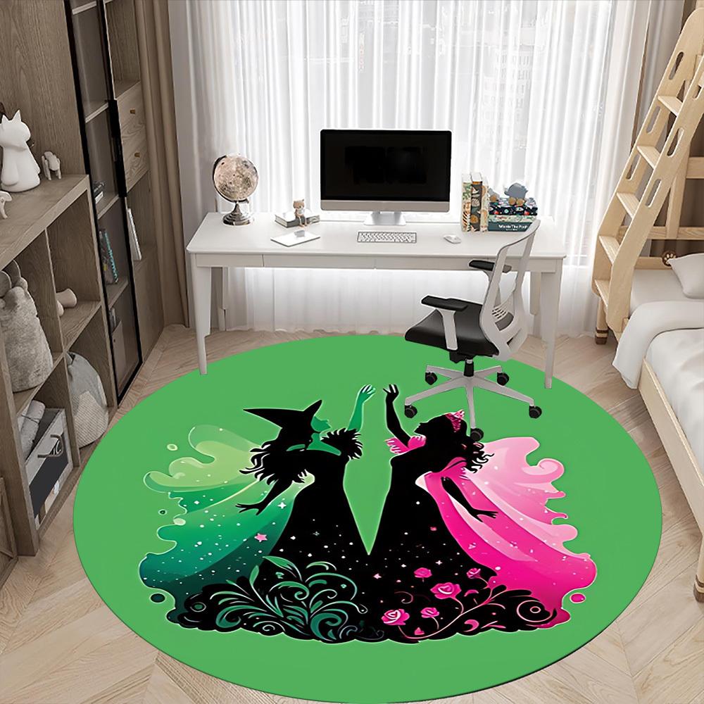 1pc Wicked Print Chair Carpet for Office Non Slip, Machine Washable Rug for Office, Room Holiday Decor for Christmas, Birthday Polyester
