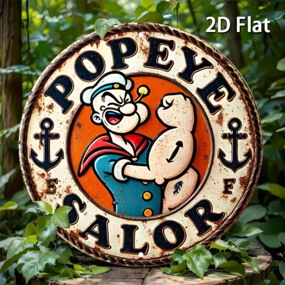 Handmade Metal Tin Sign Folk Art Painting Home Wall Decor 20x20cm