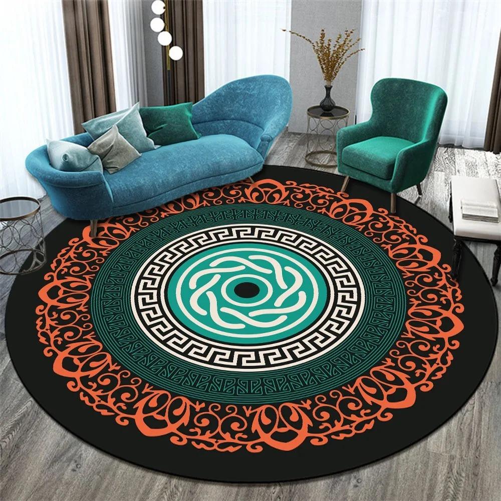 

Mandala Vintage Round Bedroom Living Room Decorative Bathroom Floor Mat Bedroom Decorative Rug 120cm