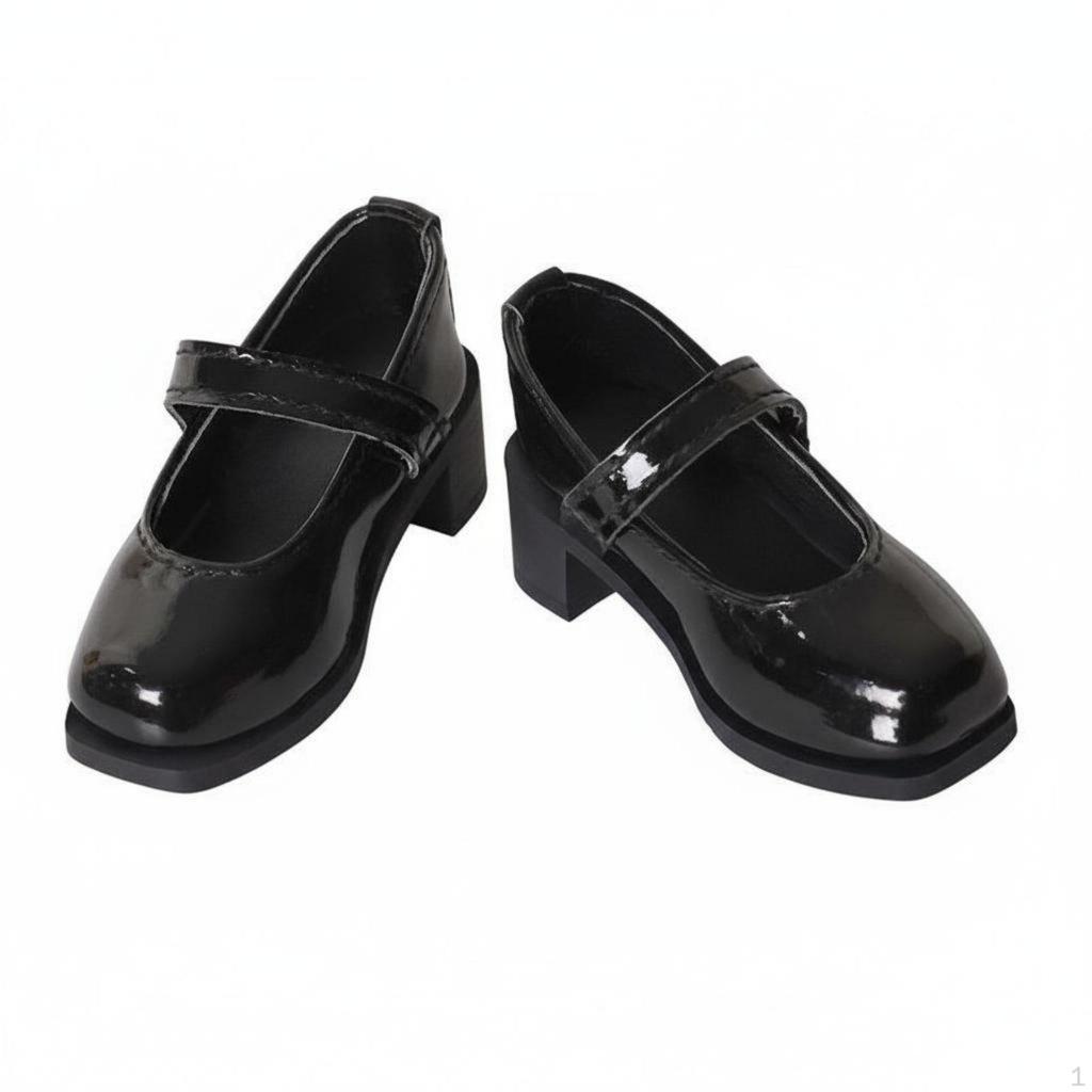 1/4 Scale BJD Shoes Fashionable Design Doll Handmade Mary Janes Black