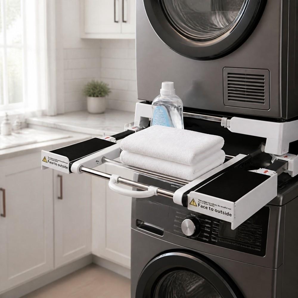 Retractable Washing Machine Rack Space-saving Washing Machine Storage Rack  Stacking Use