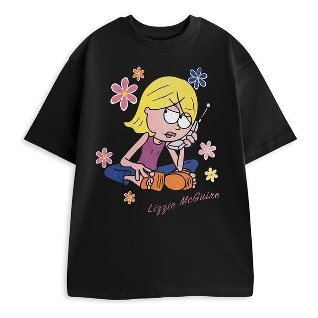 T-shirt with Flowers and Cartoons of Lizzie McGuire S