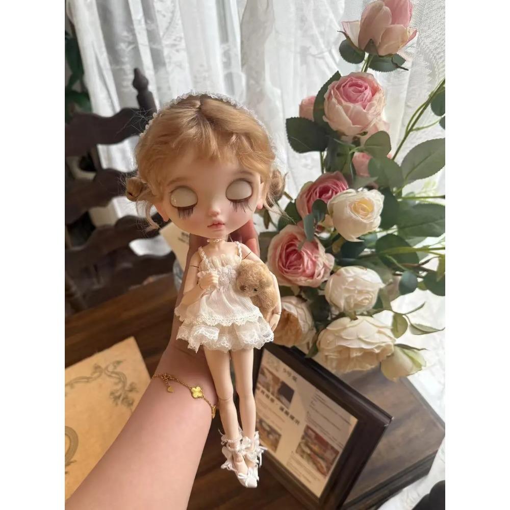 Blyth OB24 Doll's Clothes Accessory Pink Chiffon Skirt And White Lace Skirt Fit Female Action Figure Body DIY Toys For Gift