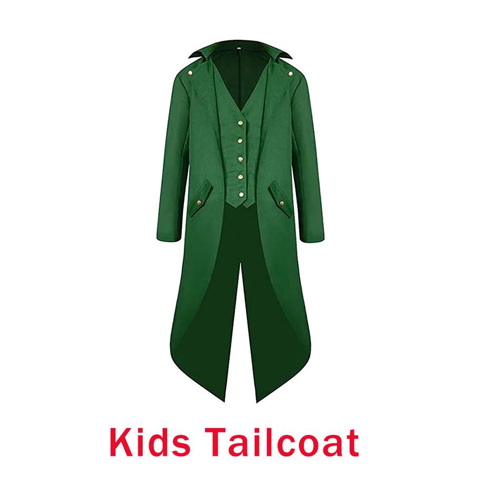 St. St. Patrick's Day Kostüm Frack Leprechaun Irisch Grün Gotisch Vintage Steampunk Frack Zylinder Fliege Halloween Kostüm