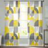 Nordic Retro Medieval Geometry Tulle Curtains For Living Room Bedroom Voile Sheer Curtain Window Home Decor Drapes