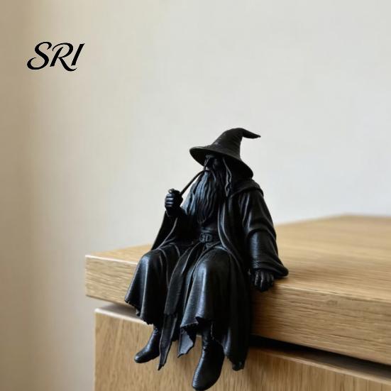 Low-key High-end Wizard Art 3D Printed Figurine, Small Shelf Sitter, Collectible Magical Home Decor Desktop Ornament for Bookshelves, Desks,