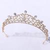 Zuangang's New Wedding and Birthday Headband, Baroque Leaf Alloy Inlaid with Rhinestones, Bridal Small Crown