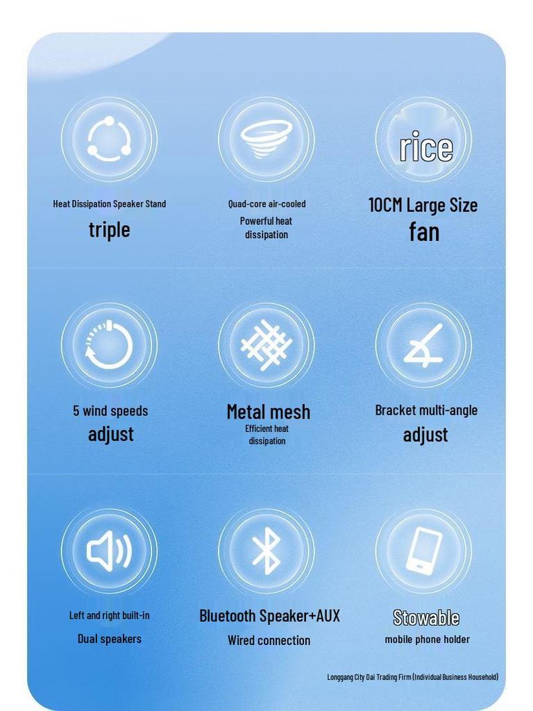 2025 Air-Cooled Gaming Laptop Cooler Stand for 15.6"-16" Computers