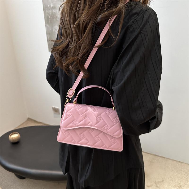 Fashionable Chic Small Square Bag Stylish Handbag Versatile Crossbody Bag In Black Khaki Pink And White