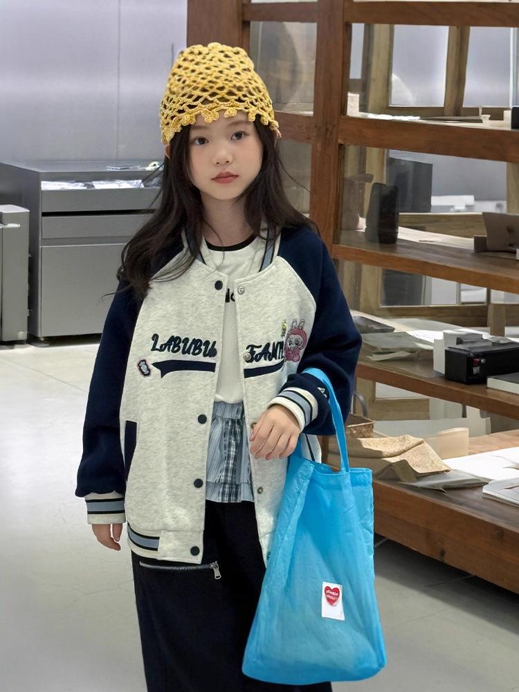 Girls' Stylish Autumn Baseball Jacket 2025 - Trendy Children's Fashion for Fall