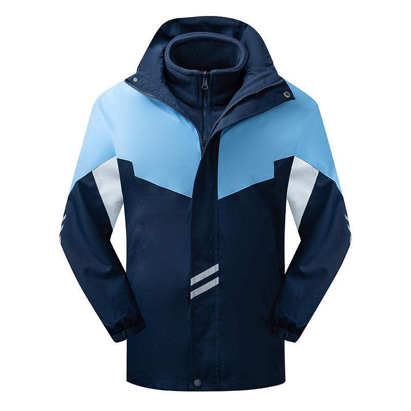 2025 Winter Waterproof School Uniform Windbreaker & Sportswear Set - Warm, Outdoor, Three-Piece for Students.