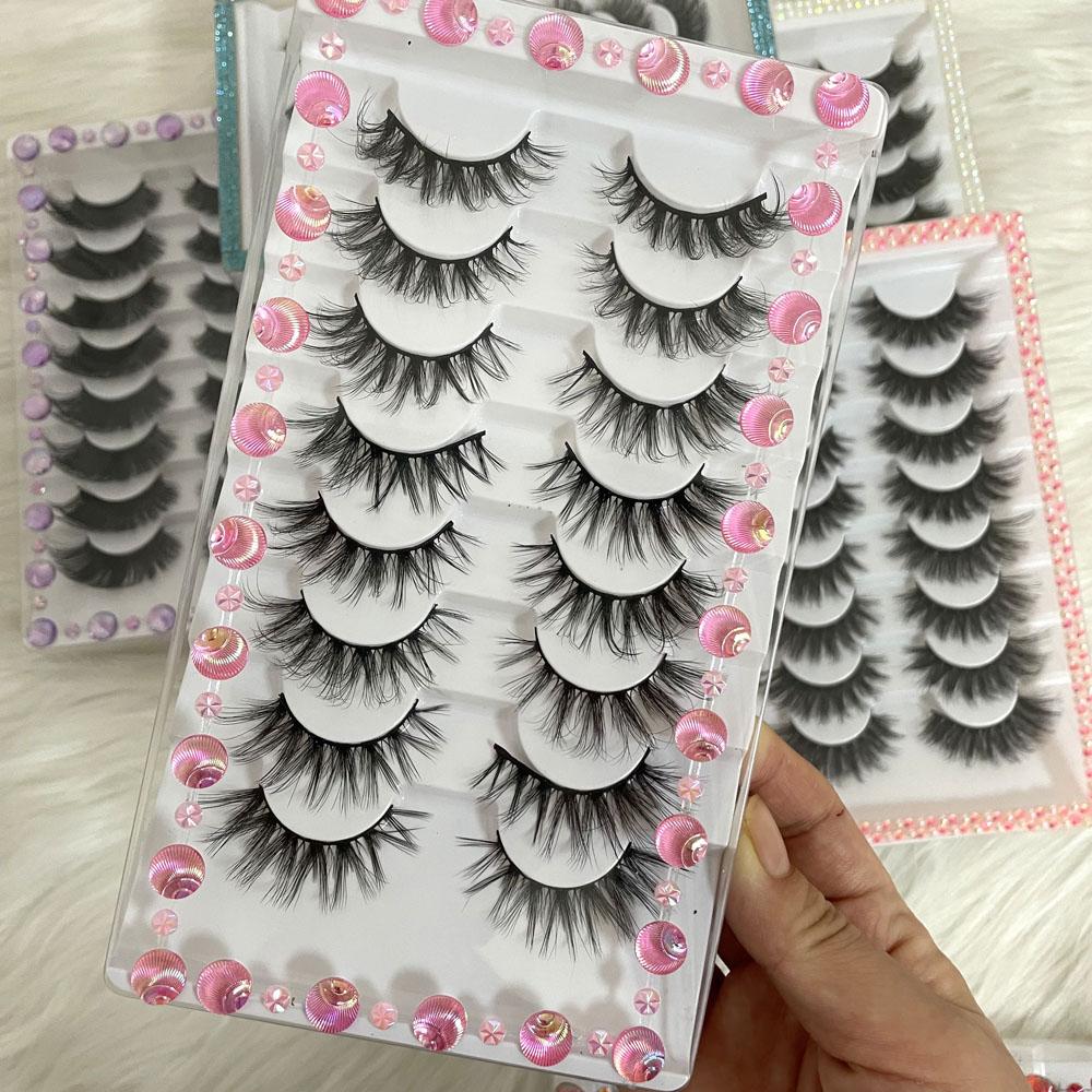 Wholesale Wispy Faux Mink Full Strip 3D Multi Layered Black 8MM-30MM Cruelty-Free Durable Eyelashes Targeted Vendor