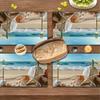 4Pcs, Beach Shell Placemats, the Best Placemats, Washable, Suitable for Holiday Parties, Home Decor