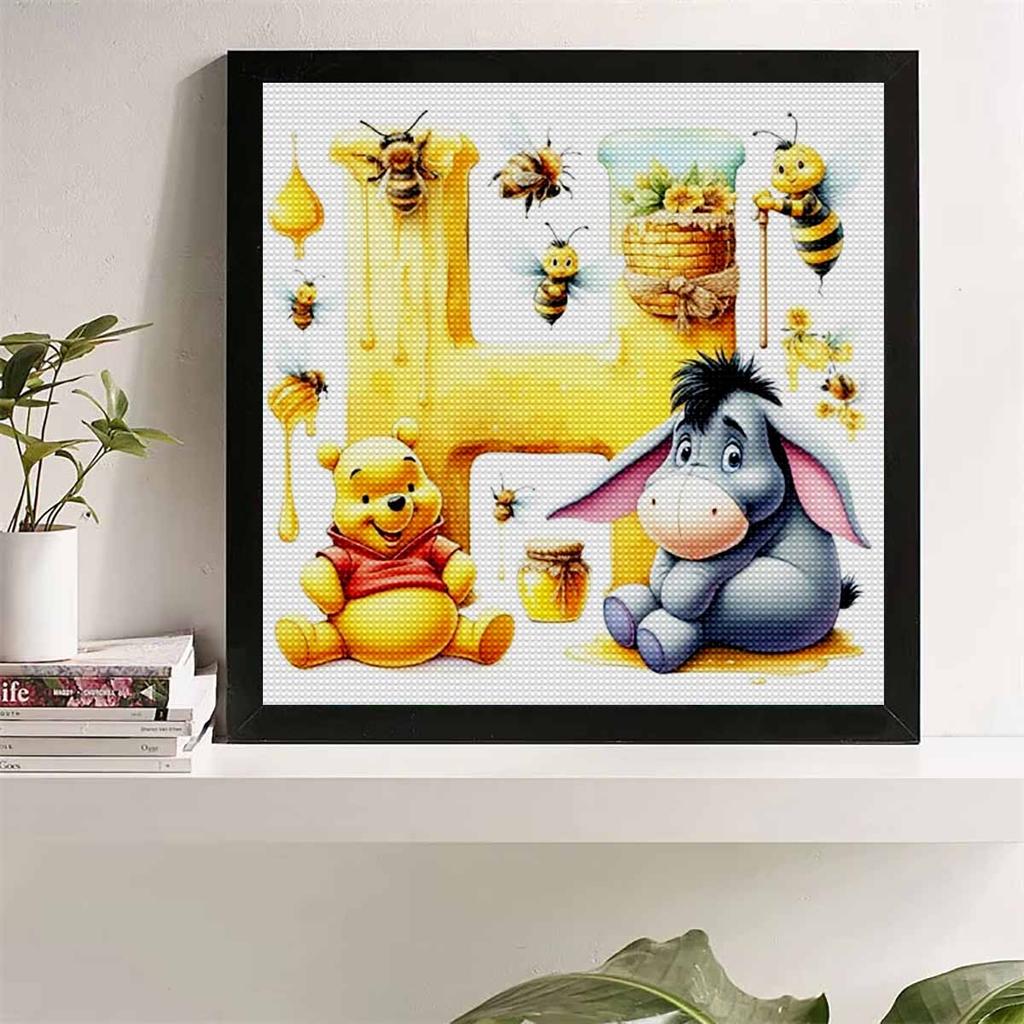 DIY Diamond Painting Round Diamond The Letters "H" In Vini and Eeyore Full Diamond Mosaic Home Decoration Painting Cross Stitch Kit