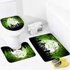 Halloween Bathroom Rugs Sets 3 Piece with Non-Slip Rug, Toilet Lid Cover and Bath Mat Pumpkin Washable Bathroom Accessories Set