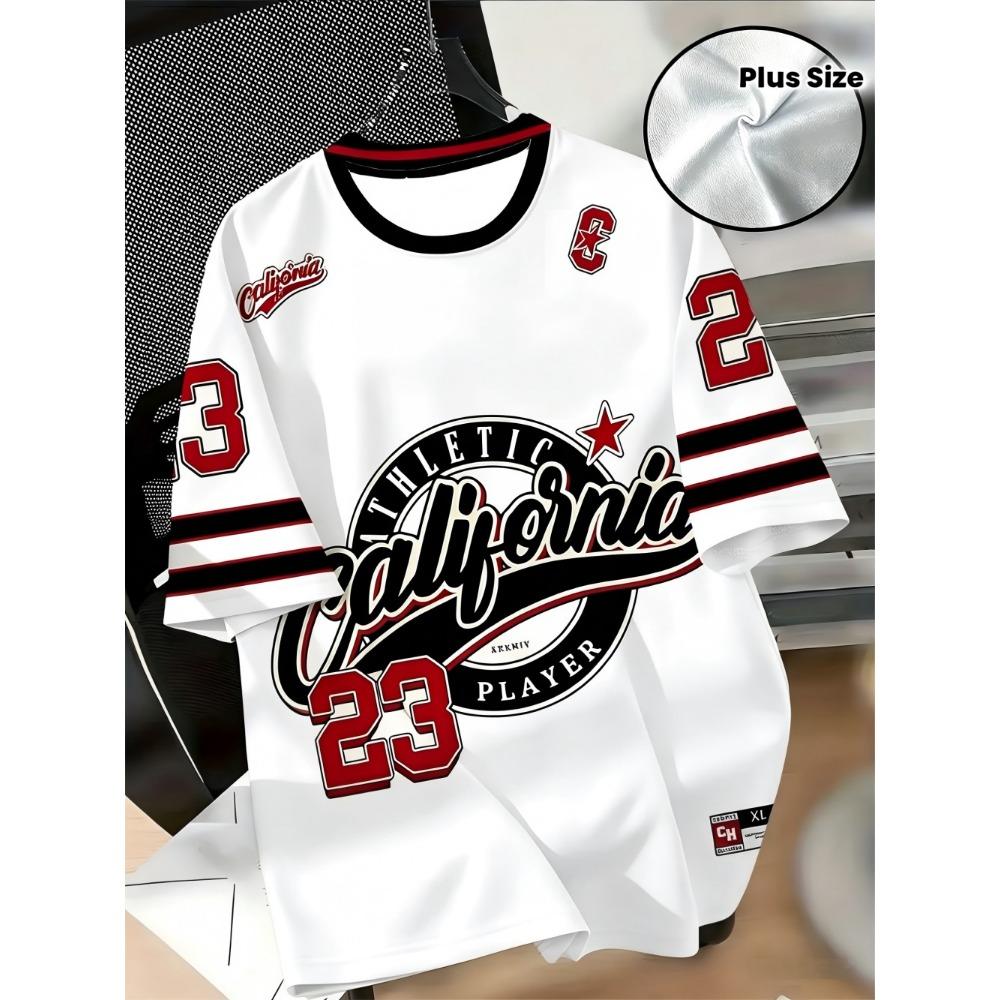 Summer Trendy Letter Print Comfortable Breathable Crew Neck T-Shirt, Outdoor Streetwear Top