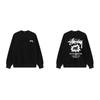 Stussy Style Printed Crewneck Sweatshirt Men Women Loose Fit Thin Top Casual Streetwear