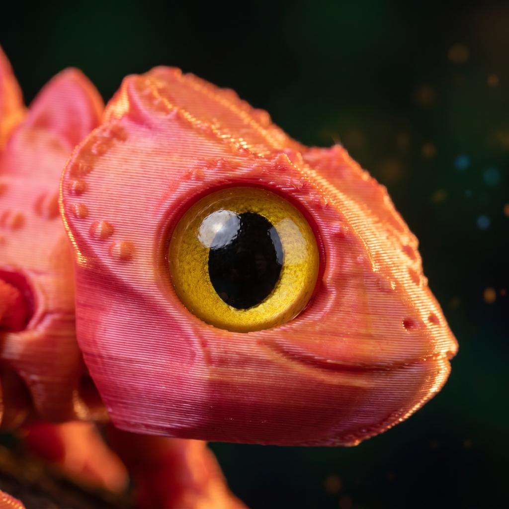 3D Printed Articulated Figure with Realistic Eyes, 10 cm Collectible Desk Decor