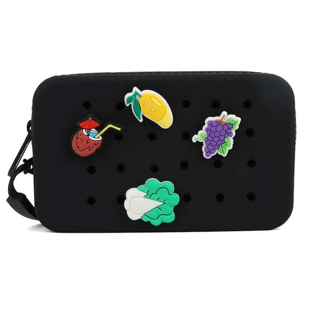 Nuevo Monedero DIY de Silicona Multiusos Portatarjetas Agujeros Cremallera Bolsa de Almacenamiento