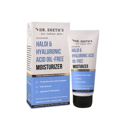 Dr. Sheth's Haldi & Hyaluronic Acid Oil-Free Moisturizer 50G | Lightweight Hydrating Face Gel For Dull Skin