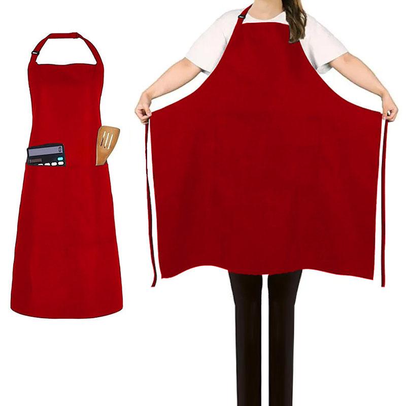 Plus Size Aprons with Pockets Kitchen Cooking Bib with Adjustable Neck Strap Water and Oil Resistant Chef Apron for Men Women