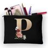Girl Makeup Bag Golden Letter Pattern Classic Organizer Bag Pouches for Travel Bags Pouch Women's Cosmetic Bag