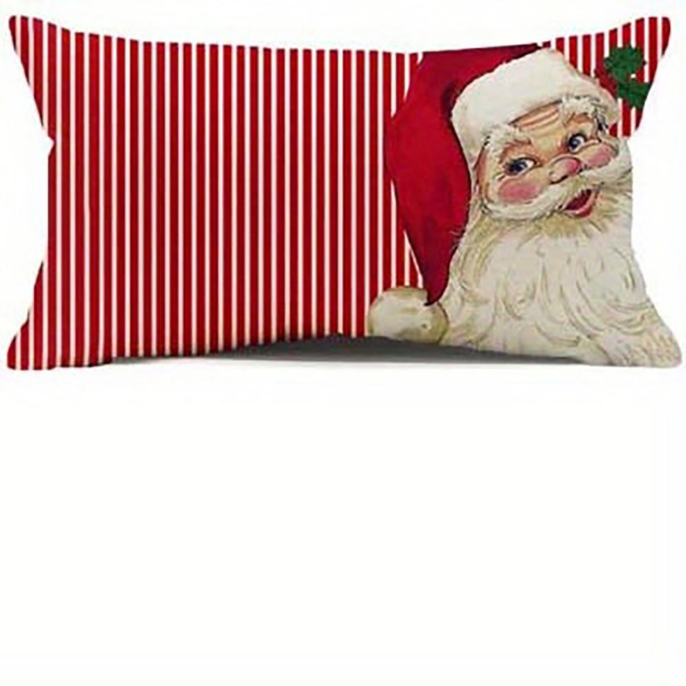 1PCS Christmas-themed Pillowcases: Snowman, Santa, Trees & Let It Snow Designs Sofa bed cushion cover, New Year home decoration