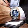 Luxury Brand Business Men's Watches Fashion Blue Dial Auto Date Quartz Wristwatches Men Casual Sports Watches  Erkek Kol Saati