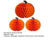 Halloween Pumpkin Decorations 3 Pcs Paper Honeycomb Centerpieces for Tables, 3D Festive Holiday Hanging Party Thanksgiving Fall Festival
