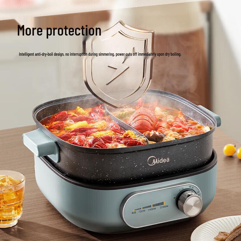 Midea 6L Multi-Function Electric Hot Pot & Grill CN Plug (adapter Included)