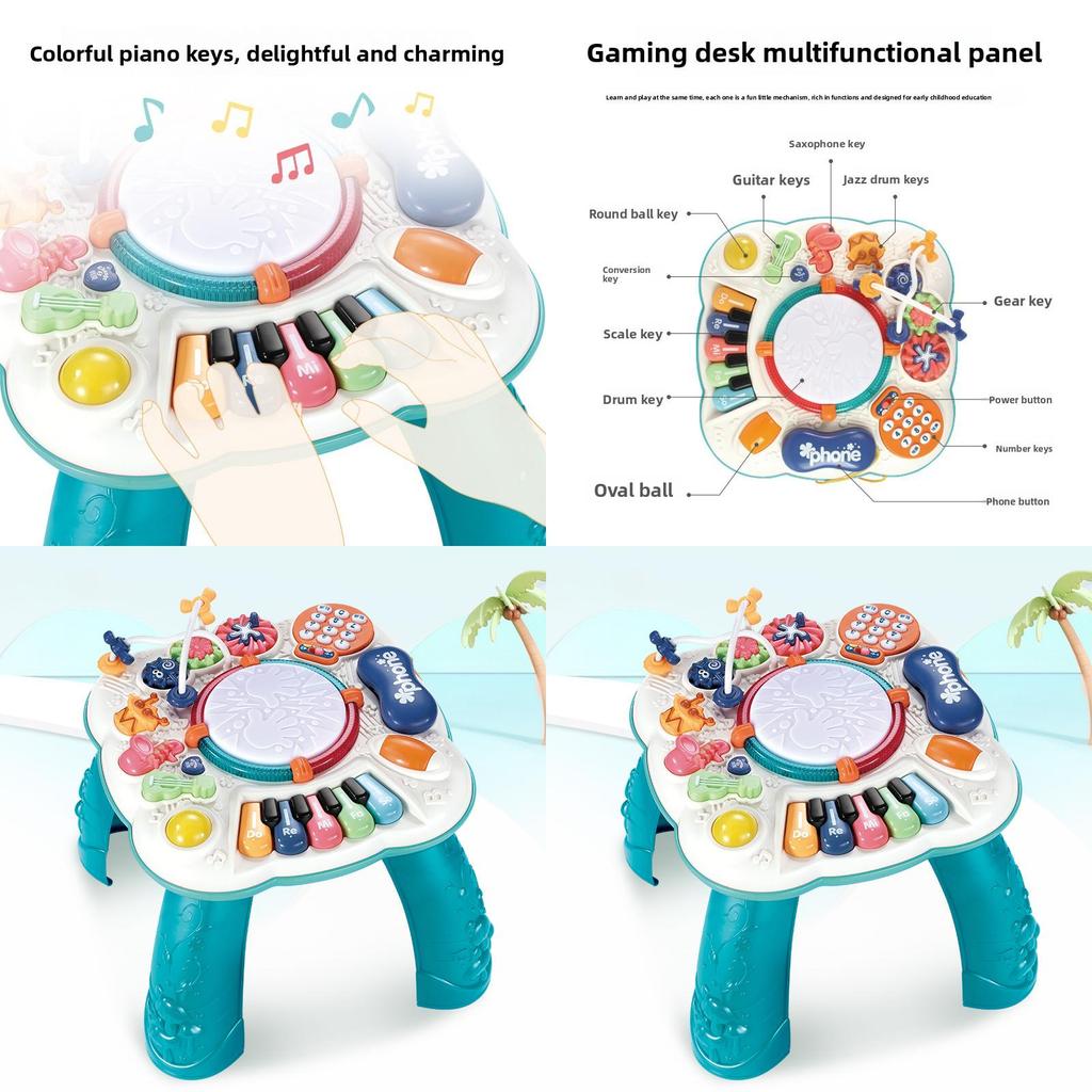 Multifunktionaler Baby-Lerntisch mit Musikspielzeug für Kinder von 1 bis 3 Jahren