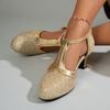 Women's High-Heel Soft-Soled Latin Dance Shoes, Outdoor Square Dance And Ballroom Comfort Footwear.