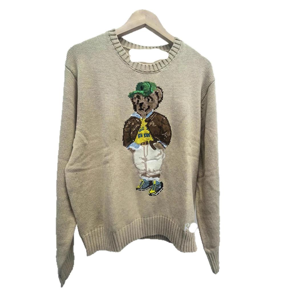 Cross-Border High-Quality Scanable R-L Pure Cotton Heavy-Duty Cartoon Little Bear Women's Sweater - Autumn/Winter 2025 Edition