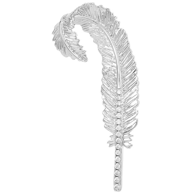 Court Style Retro Feather Brooch High-End Women'S Exquisite Versatile Corsage High-End Sense Pin Suit With Accessories