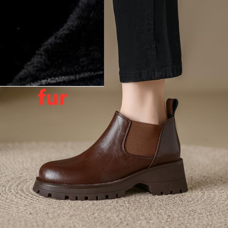 Fashion AIYUQI Women's Chelsea Boots Genuine Leather 2025 New  Chimney Short Female Boots Large Size Platform Women's Ankle Boots