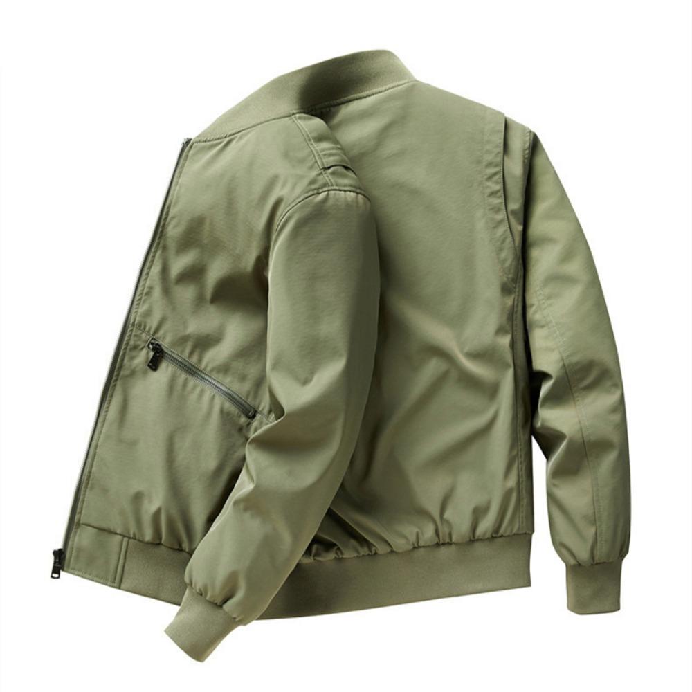 Jesień Nowa Kurtka Baseballowa dla Osób w Średnim i Młodym Wieku Męska Odzież Robocza Cargo Męska Kurtka na Zamek z Wieloma Kieszeniami Styl Podstawowy Odzież Męska