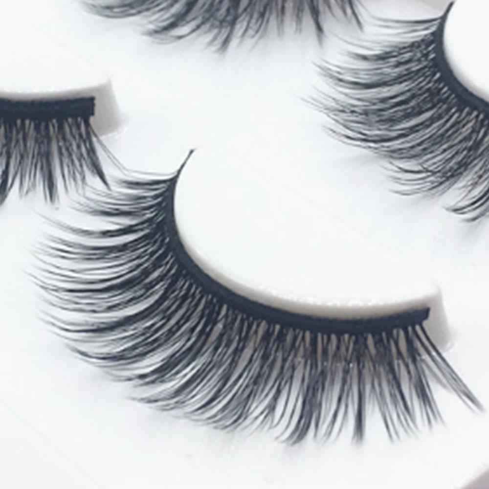 Buy Makeup Long Natural 3D Thick Handmade False Eyelashes Cross False ...