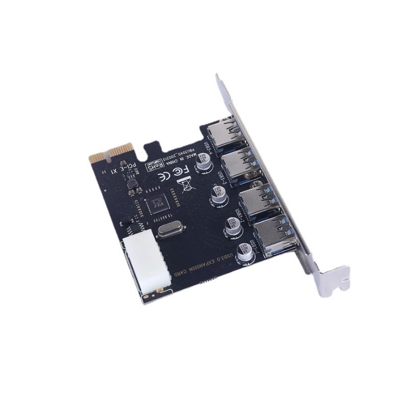 1Pcs Pci Express Pcie Usb 3.0 Hub Adapter 4 Port Usb 3.0 Pci-E Expansion Card 4-Port Usb3.0 Controller Diy Accessories
