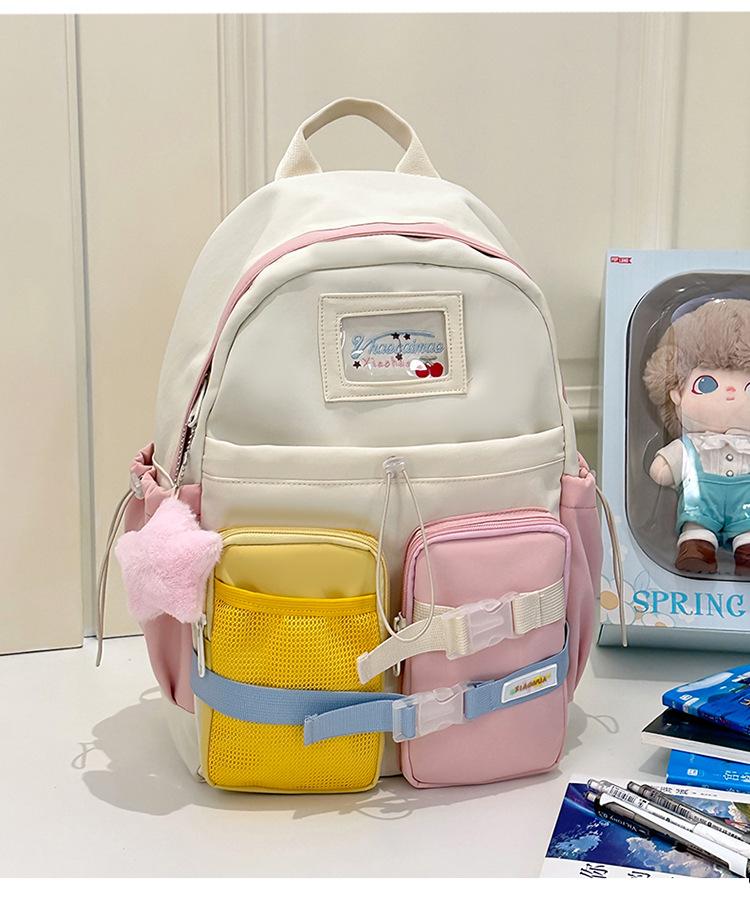 School bag Mori dopamine color matching backpack for junior high school students Small fresh school bag Versatile high value American shoulder bag