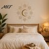 Artistic Wall Decor for Home Bohemian Sun & Moon Stickers, Retro Ethnic Waterproof PVC Decals, Creative Soft Decoration Gifts Art Decor, Peel