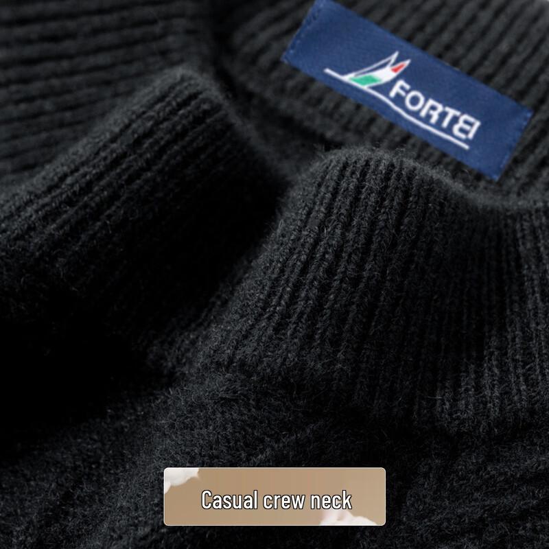 Men's Heavyweight 100% Wool Round Neck Sweater