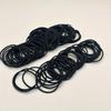Women & Girls' Black Elastic Hair Ties – Solid-Color Ponytail Bands, Simple & Durable Women's Hair Accessories