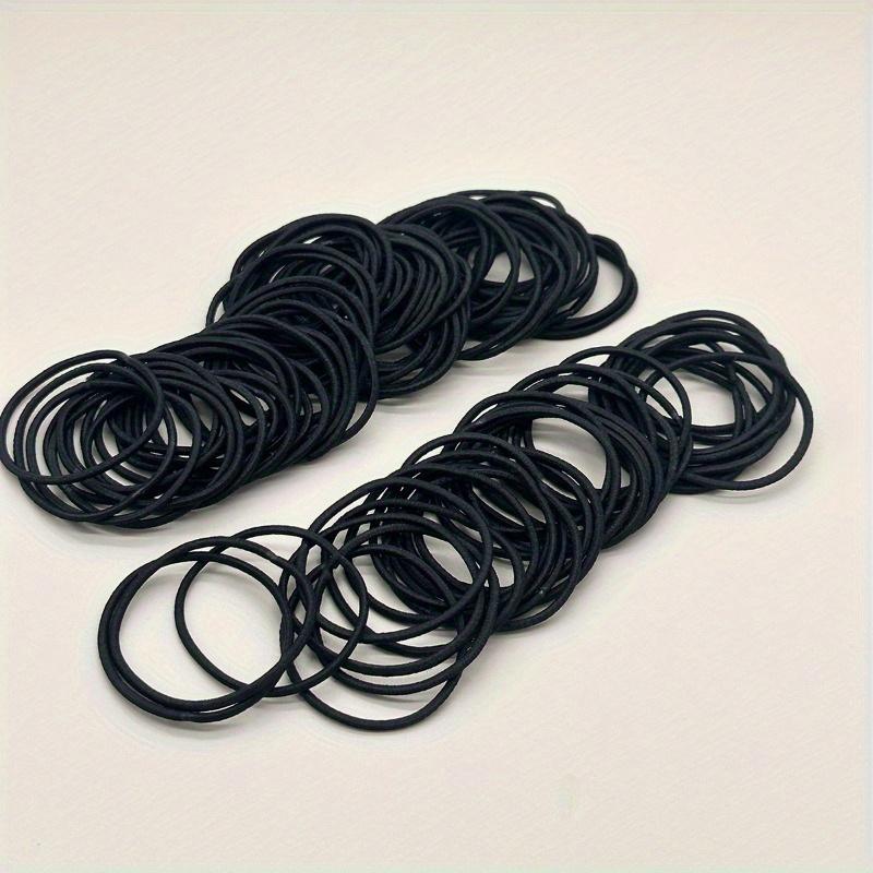 Women & Girls' Black Elastic Hair Ties – Solid-Color Ponytail Bands, Simple & Durable Women's Hair Accessories