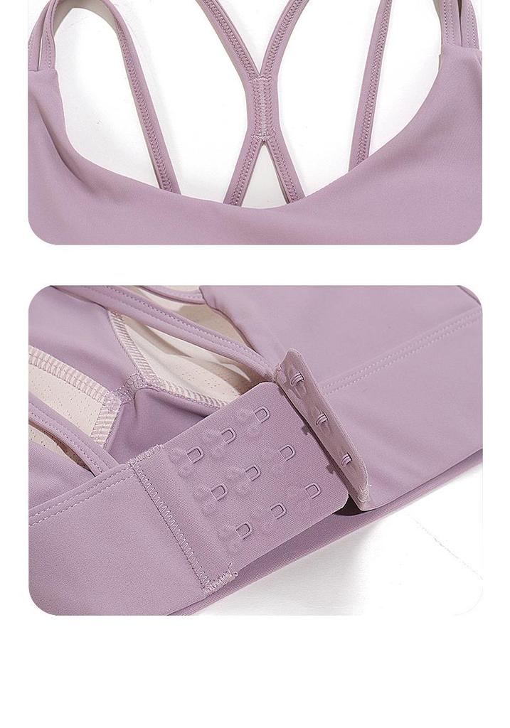 Women's High-Impact Sports Bra with Cross Straps and Shockproof Support